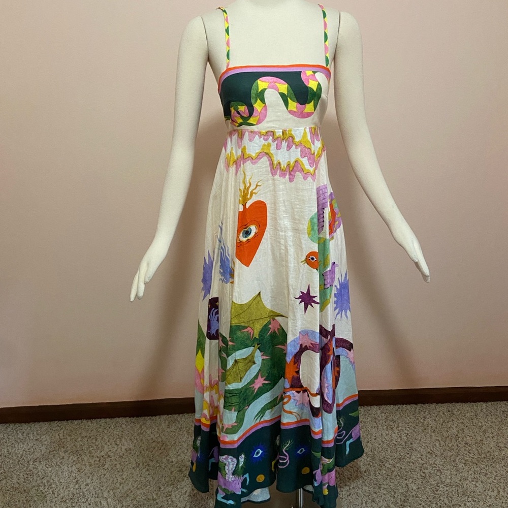 Alemais Colorful Patterned Maxi Dress size us6